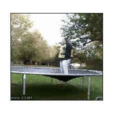 뚱보 트램펄린 점프