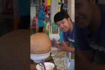 Eating World’s BIGGEST MEATBALL in Indonesia #shorts