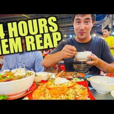 24 Hours of CAMBODIAN STREET FOOD in Siem Reap 🇰🇭 Khmer Steakhouse + Lort Cha in Cambodia!