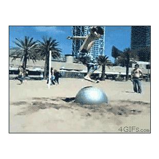 운동볼 백플립 실패