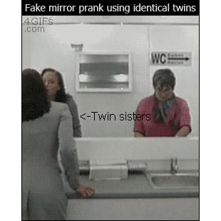 Fake-mirror-prank-using-twins