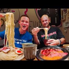 DEATH LEVEL RAMEN in Tokyo!! 🌶️ 💀 w/ Ramen Beast (He's Eaten 4,000 Bowls of Ramen!!)