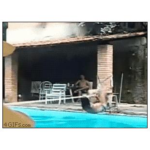 수영장 로프 등반