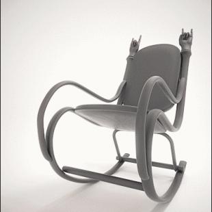 Rocking-chair-metal-horns