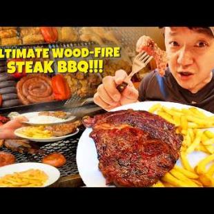 INSANE Wood-Fired BBQ Steak & MONSTER 15 Layer Sandwich Feast in Uruguay! 🍖