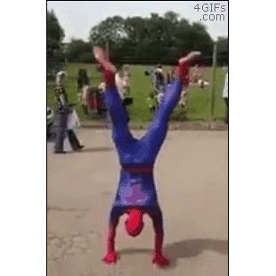 Spiderman backflips