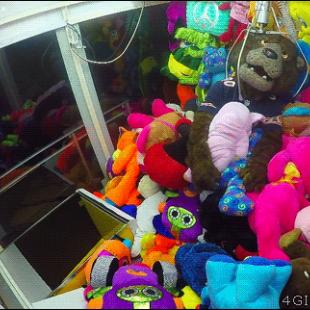 Mascot-inside-claw-machine