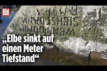 [독일 Bild紙] Niedrigwasser legt „Hungerfelsen“ frei: „Anzeichen für Klimawandel“ | Děčín