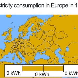 1507년 유럽 국가별 전력 사용량 지도