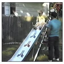 어린이 미끄럼 실패