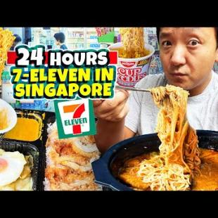 24 Hours Eating ONLY 7-Eleven HAWKER FOOD & Spiciest INSTANT NOODLE in Singapore