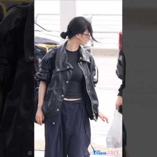 바람이 야속한 블랙 카리나 공항룩 #KARINA #aespa