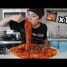 [Matt Stonie] Most Korean Fire Noodles Ever Eaten (x15 Packs)