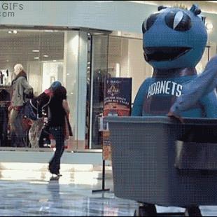 Mascot-scare-instant-karma