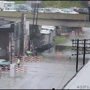 Train vs flood