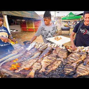 EXTREME Street Food in Africa!! SEAFOOD MOUNTAIN on Beach in Dakar, Senegal!!