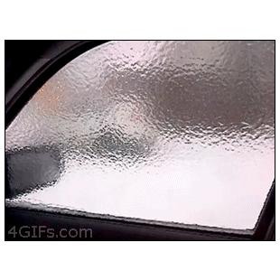 Punching-through-ice-glass-window
