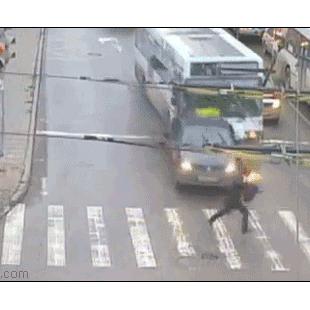 Pedestrian-close-call-bus-finger-loop