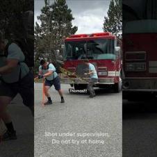 Using a Backpack to Pull a Firetruck