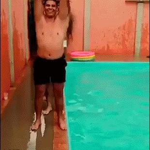 Dominoes pool diving