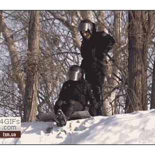 Riot-police-sledding